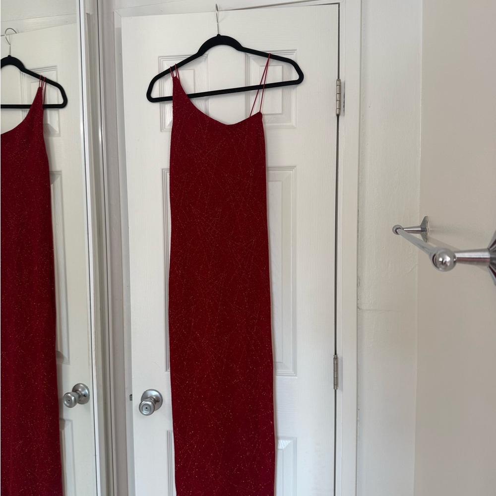 Vintage red sparkly Buyer Too maxi dress - Picture 6 of 7